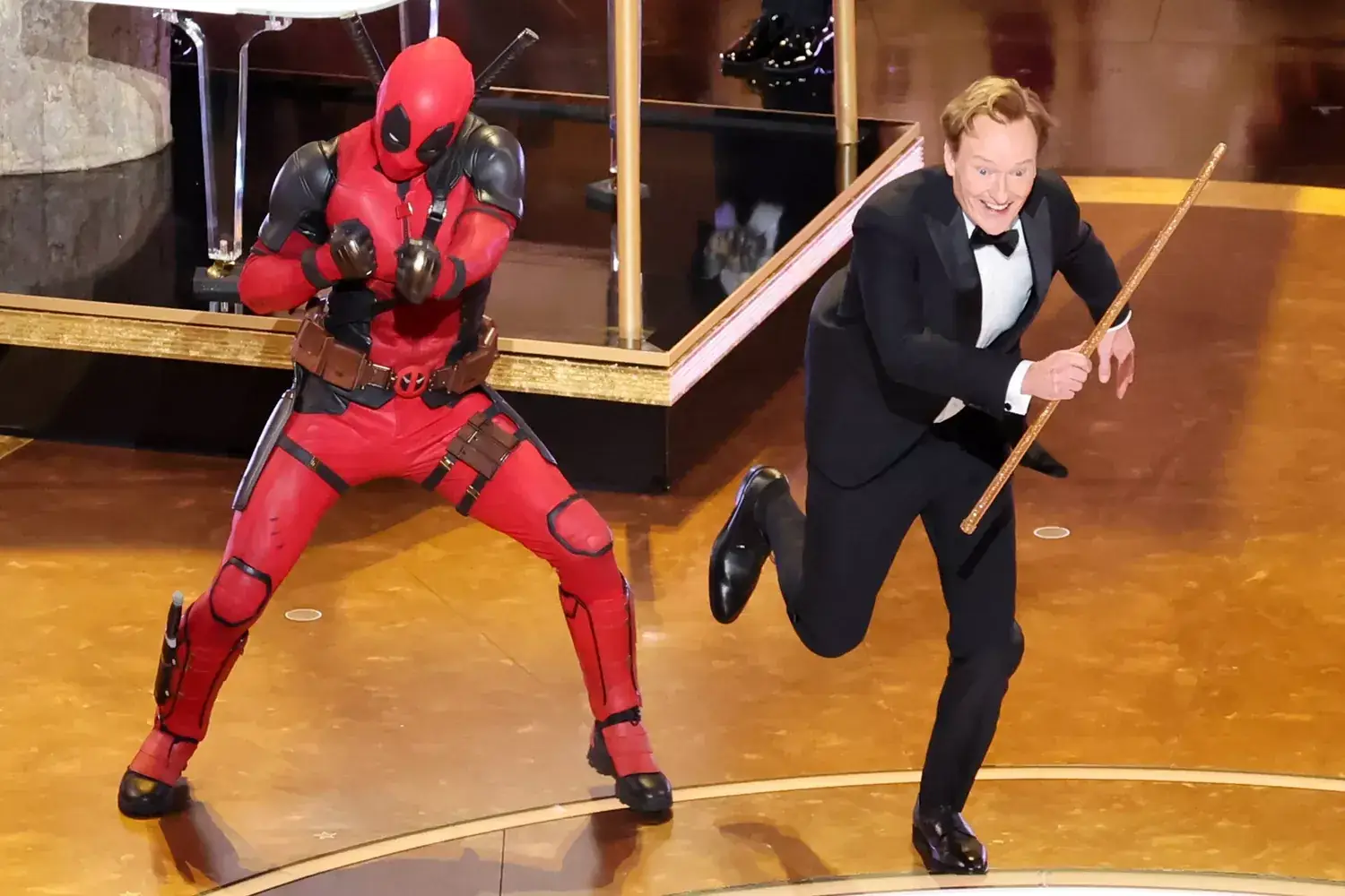 Yes, that was Deadpool & Wolverine's Dancepool at the Oscars — and he got a fist bump from Iron Man Main image